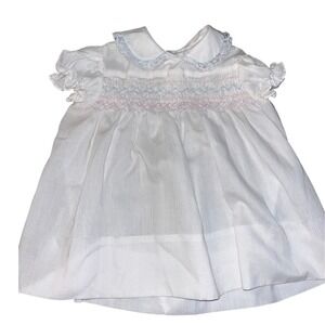 Polly Flinders 1950's Vintage Baby Girls White Victorian Lace Ruffle Dress 24M